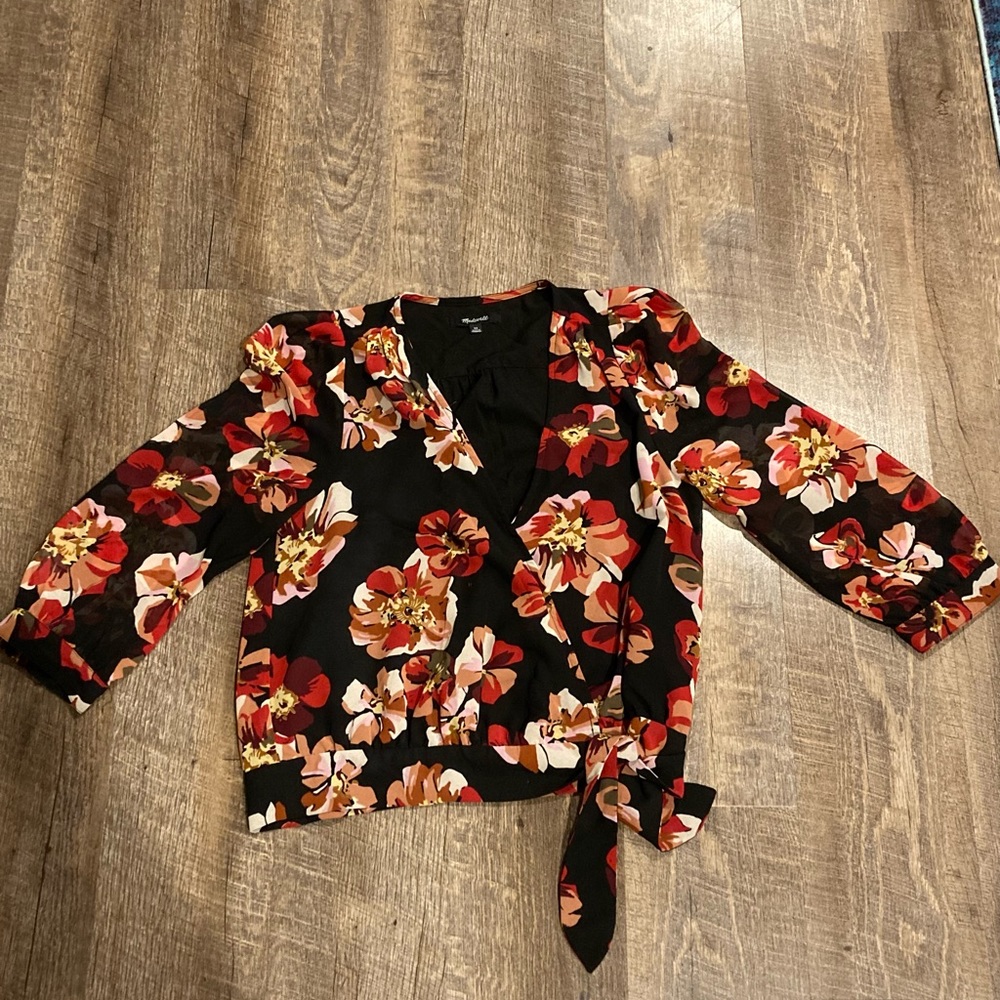 Madewell Wrap Floral Blouse Size XS
